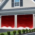 thumbnail image 3 of Red Ombre Stripes Garage Door Cover Banner 7 x 8 FT, Modern Abstract Sea Waves Aesthetic Garage Door Curtains Backdrop with Grommets for Indoor Outdoor Wall Party Porch Yard Decorations Background, 3 of 9