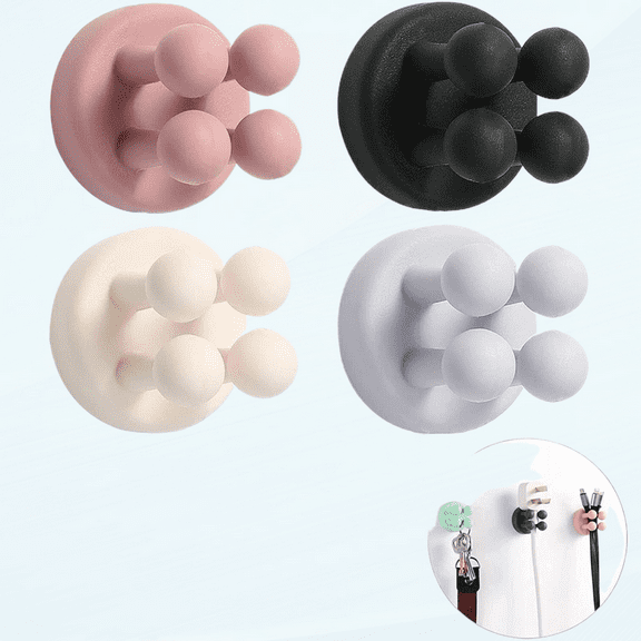 Good Grips Razor Holder - 4Pcs Self Adhesive Silicone Toothbrush Holders Wall Mounted to Mirror for Shower Hanging Towel, Functional Waterproof Hook for Bathroom Kitchen Living Room Office