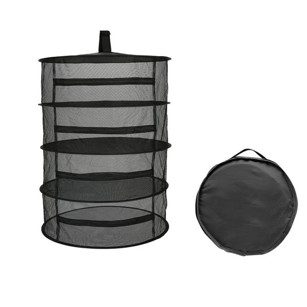 Estante De Secado De Hierbas, Red De 4/6 Capas, Secador De Hierbas, Estante Colgante De Malla Negra Con Cremallera Yuarrent HA026283-04