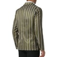 thumbnail image 3 of INSPIRE CHIC Striped Blazer for Men's Single Breasted Contrast Color Business Sports Coat L Brown, 3 of 5