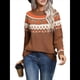 thumbnail image 2 of Suéter de Punto de Otoño y Halloween para Mujer, Ideal para Vacaciones de Invierno, Navidad y Navidad Camello L, 2 of 10