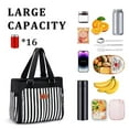 thumbnail image 4 of Insulated Women Lunch Bags for Work, Reusable Large Lunch Boxes for Womens, Leakproof Coolers Tote Bag Fashion Shoulder Purse for School Picnic, Stripe, 4 of 7