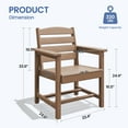 thumbnail image 4 of KINGYES All Weather Outdoor Dining Chairs Set of 4, HDPE Oversized Patio Chairs, Brown, 4 of 9