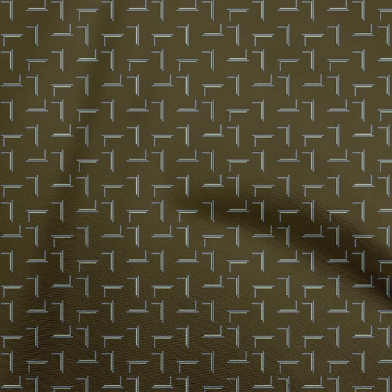 oneOone Cotton Poplin Twill Chocolate Brown Fabric Abstract Irregular Lines Craft Projects Decor Fabric Printed By The Yard 56 Inch Wide