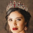 thumbnail image 3 of Tocado, Tiara de aleación de diamantes de piedras preciosas de lujo para cenas y bodas, Tiara para damas de honor, novias y niñas, 3 of 8