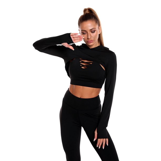 Traje de yoga europeo y americano, traje deportivo para fitness, pantalones de yoga de secado rápido con estampado de melocotón y cadera para mujer, traje de yoga con capucha y manga larga