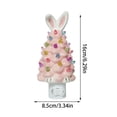 thumbnail image 2 of Lighted Easter Rabbits Tree, Ceramics Glowing Rabbits Tree Figurines Lighted Easter Rabbits Tabletop Tree with Colorful Lamp, Tabletop Rabbit Tree for Spring Easter Holiday Decor, 2 of 8