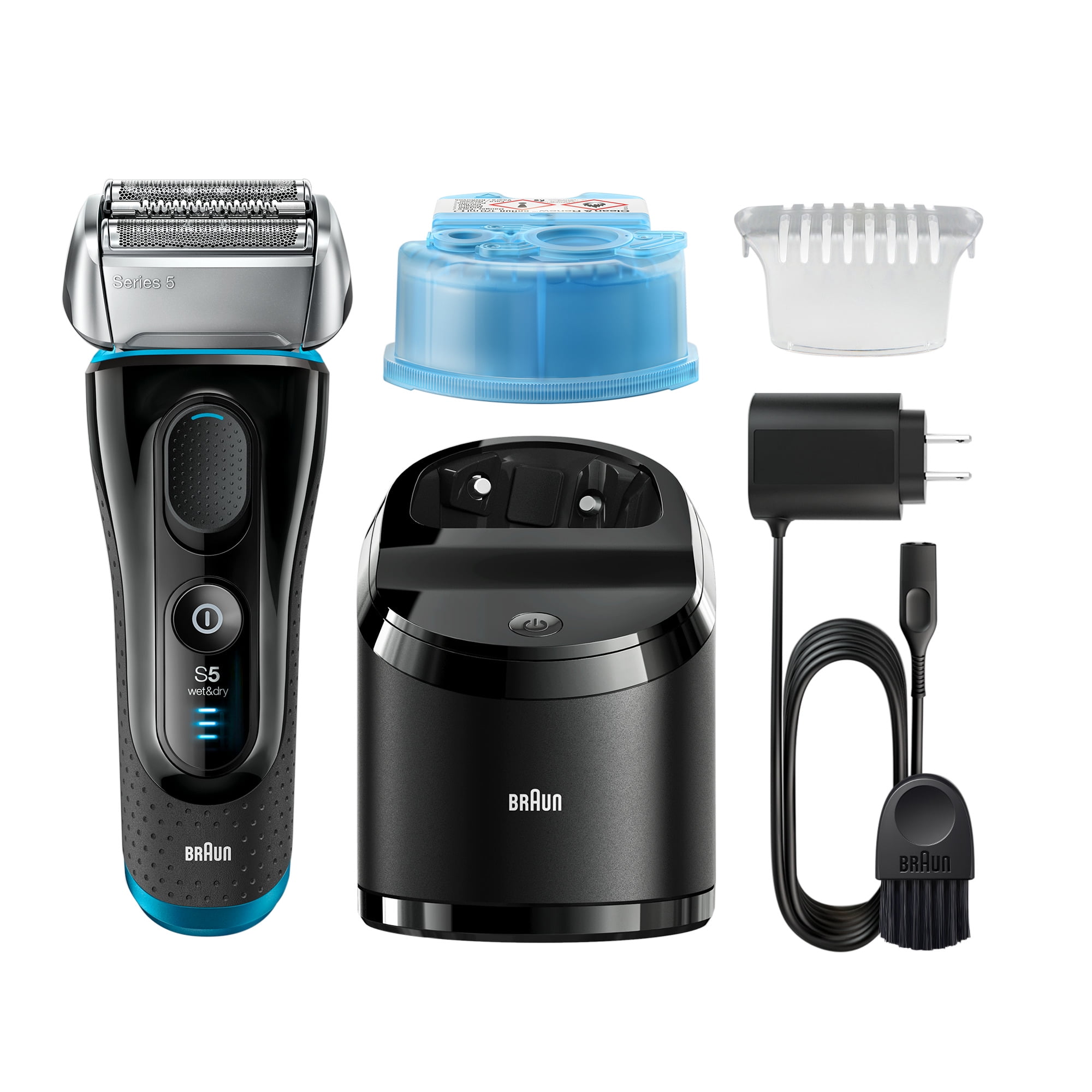 Braun Series 5 5190cc Men's Electric Foil Shaver with Clean & Charge  System, Wet and Dry, Pop Up Precision Trimmer, Rechargeable and Cordless  Razor