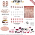 thumbnail image 2 of 88th Birthday Decoration Rose Gold, 88 Party Supplies Decoration, 88th Sash, 88 Cake Topper, 88th Photo Props, confetti Balloons, Curtain, 2 of 4