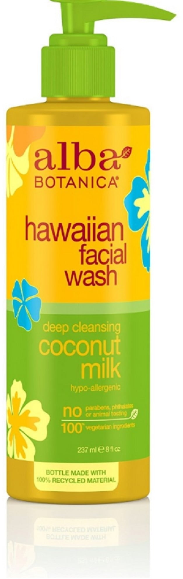 Alba Botanica Hawaiian Coconut Milk Facial Wash 8 oz (Pack of 3