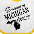 thumbnail image 4 of Inktastic Someone in Michigan Loves Me Boys or Girls Baby Bib, 4 of 4
