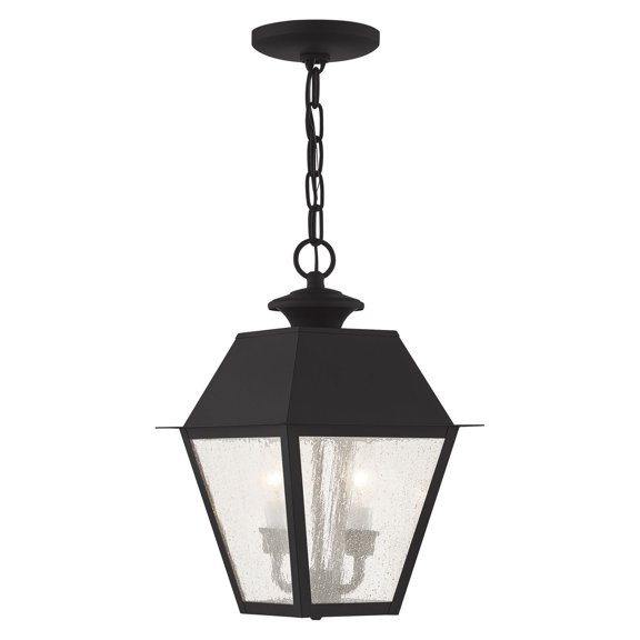 Livex Lighting Mansfield 2 Light Outdoor Chain Hang in Black