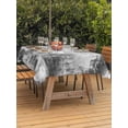 thumbnail image 2 of Outdoor Tablecloth with Umbrella Hole and Zipper, Black Grey Ombre Rectangle Table Cloth 60x102 Inch Waterproof Tablecloth, Gradient Abstract Art Vintage Picnic Table Cover for Patio Camping, 2 of 7