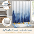 thumbnail image 5 of ComfiTime Shower Curtain with Hooks – Heavy-Duty Mold/Mildew-Resistant, Weighted-Hem Fabric Bathroom Curtain, Water-Repellent, Machine-Washable, Fade-Resistant, Misty Forest, Green, 72 x 72, 5 of 11
