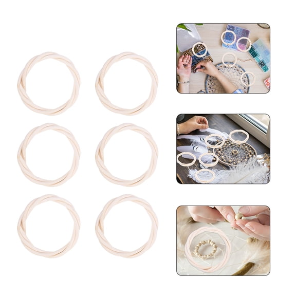 Supvox 6Set Round Wire Wreath Frame in White for Wreath Decoration and Handicraft Enthusiasts for Christmas