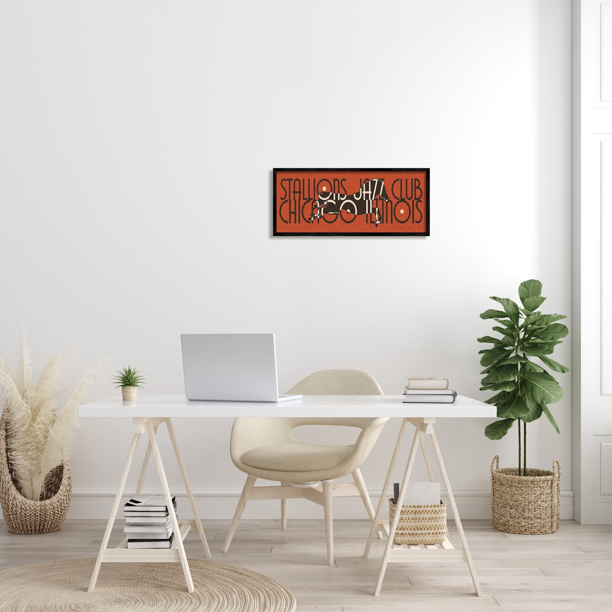 Stupell Industries Stallions Jazz Club Vintage Race Horse Chicago Illinois, 30 x 13, Design by Daphne Polselli