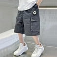 thumbnail image 2 of Mlzmgr Boys Girls Shorts Wide Leg Elastic Waist Cargo Shorts Casual Fising Hiking Outdoor Shorts with Multi Pockets, 2 of 7