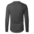 thumbnail image 5 of Bcfgryg Mens Fashion Casual Sports Fitness Outdoor Curved Hem Solid Color Round Neck T Shirt Long Sleeve Top Athletic Fit Men’s T-shirts, 5 of 5