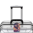 thumbnail image 5 of Hirioo Astronaut Dolphin Print Leather Luggage Tag with Stainless Steel Loop ,Privacy Flap and Address Card for Travel Bag Suitcase-4 PCS, 5 of 5