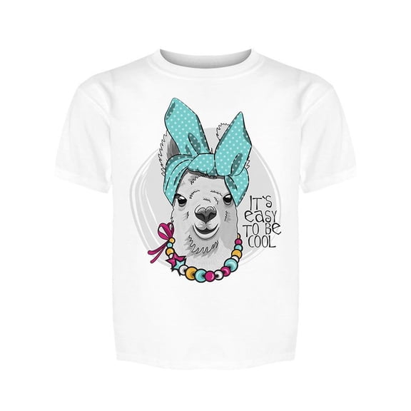Its Easy To Be Cool, Llama Tee Girl's -Image by Shutterstock