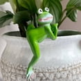 thumbnail image 3 of Yucurem Funny Frog Figurines, Resin Hanging Sculpture Outdoor Statue Plant Pot Decorations for Home Garden Fence Balcony Patio Lawn Yard Ornaments (Right), 3 of 7