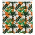 thumbnail image 2 of Oasis Shower Curtain, Healthy Tasty Date Palm Tree with Fruit and Leaves, Fabric Bathroom Set with Hooks, 69W X 84L Inches Extra Long, Vermilion Green Dark Green and Dark Orange, by Ambesonne, 2 of 2
