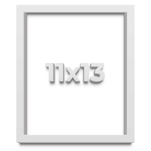 11x13 Shadow Box Frame White | 2 Inches Deep Real Wood Contemporary Shadowbox Display Frame | UV