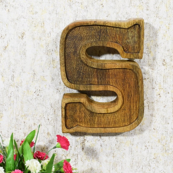 Handmade Modern "S" Alphabet Letter Block For Study Room, Kids Room, Living Room, Hall, Cabin, Offices