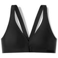thumbnail image 2 of Womens's Wireless Crisscross Back Underwear T-Shirt Bras Full Coverage Glossy Seamless Breathable Comfortable V-Neck Front Button Closure Everyday Bras, 2 of 4
