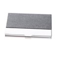 thumbnail image 3 of Estuche para tarjetas de visita Yuyangstore profesional de acero inoxidable de cuero PU gris, 3 of 6
