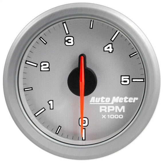 AutoMeter 9198-UL AirDrive Tachometer; 2-1/16 in.; Silver Dial Face; User Selectable LED; Electric Air-Core; 0-5000 RPM; Works w/Most OBDII Vehicles;