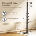 thumbnail image 7 of Cordless Vacuum Cleaner Floor Stand, Freestanding Metal Vacuum Holder with 8 Storage Hooks, No-Drill Vacuum Organizer for Stick Vacuums & Accessories, Black, 7 of 7