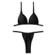 thumbnail image 1 of Traje de bikini Traje de baño del bikini del borde del lazo del triángulo de la liga del color sólido de las mujeres, 1 of 5