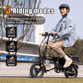 thumbnail image 4 of Pikabike Foldable Electric Bike for Adults, 14" Tires, 750W Peak Motor, 48V 15Ah Removable Battery, UL2849 Certified Lightweight Foldable E-Bike, 4 of 7