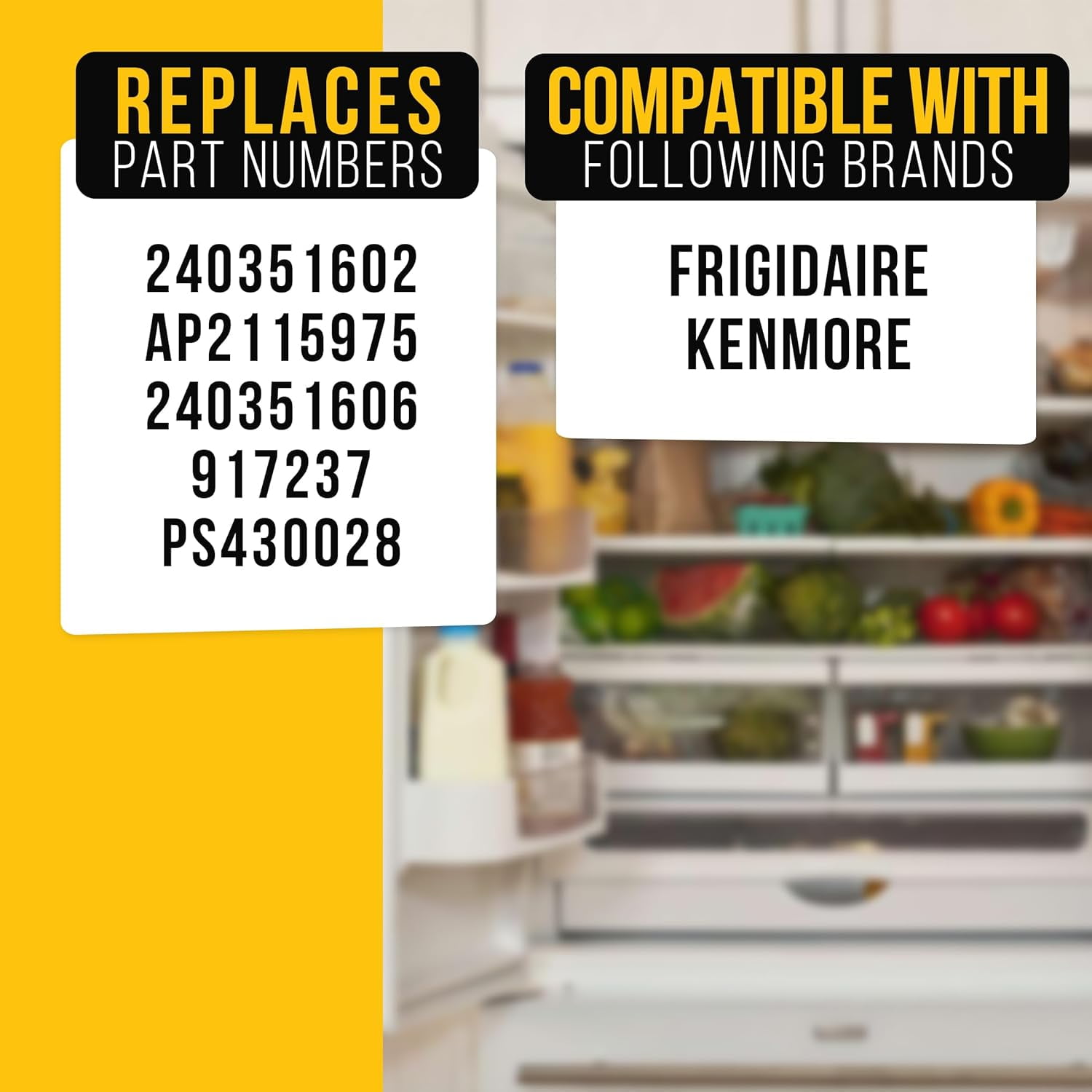 Door Bin 240351602 for Frigidaire Freezer Shelf Replacement, Kenmore Refrigerator Door Gallery Bin AP2115975 PS430028 LGHX2636TF0 FGSS2635TFB PLRS267ZAB0 PLHS267ZAB3 FRS26LF8CB0 FRS26HF7BW4