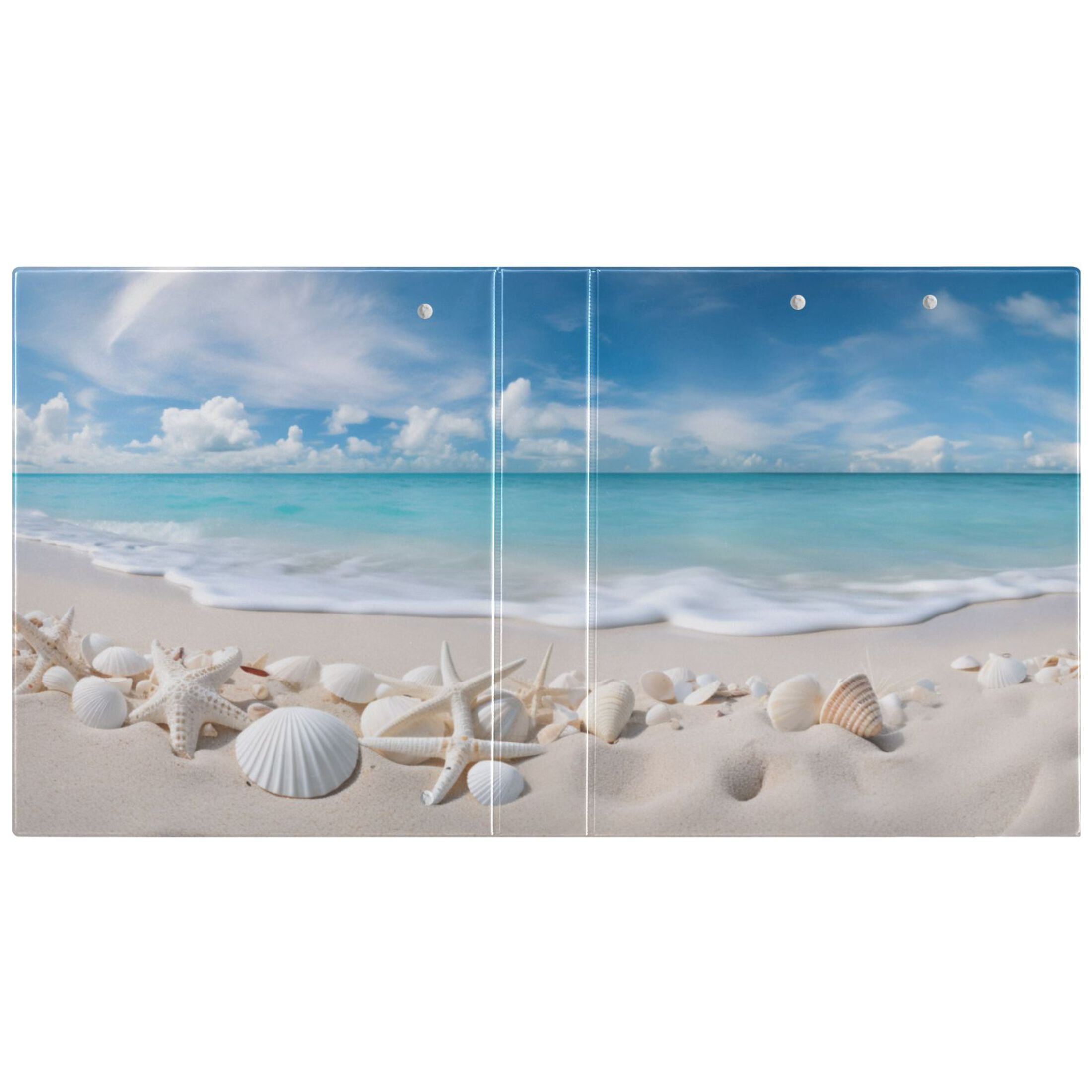 Beach Shells Sea 3 Ring Binders 1.5 inch Hardcover File Folders with Interior Pockets A4 Size Organizer for School Office Hospital
