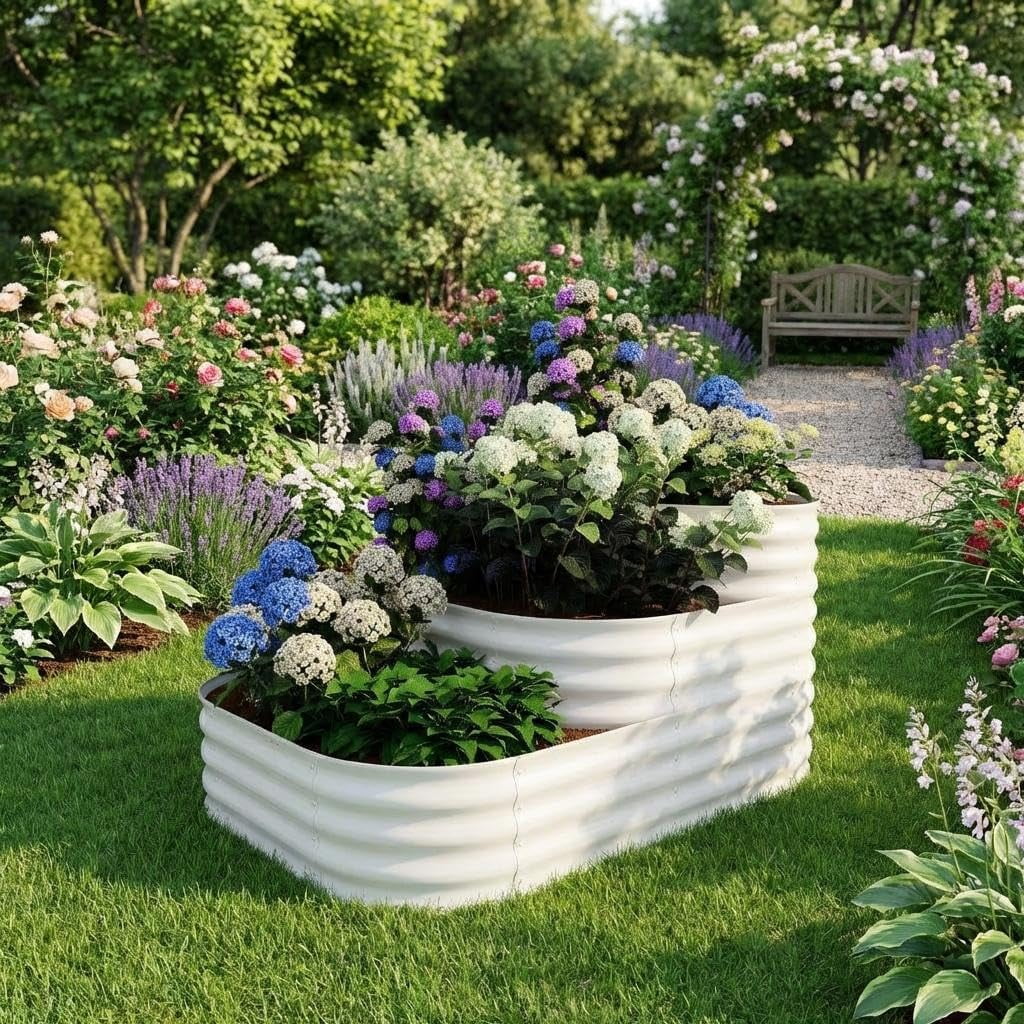 Goldensoil Galvanized Tiered Raised Garden Bed Kit, 3-in-1 Assembly Modular, 42.1 x 60.6 x 30.7 in