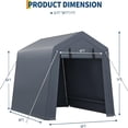 thumbnail image 4 of EastVita 6x8 FT Portable Outdoor Storage Shed with 2 Roll-Up Zipper Doors Vents Gray, 4 of 7