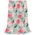 thumbnail image 2 of Honeii Roses and Butterflies Print Fleece Blanket - Throw Blanket for Bed, Sofa, Couch, Camping, and Travel , Microplush Ultra Soft Warm Blanket-80"x60", 2 of 7