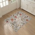thumbnail image 3 of ODIKA 3'x5' Warm Floral Tones Vintage Garden Washable Throw Rug Elegant Botanical Pattern with Classic Charm for Entryway, Kitchen, Mudroom, Stain Resistant, Low Profile, Non-Slip, 3 of 7