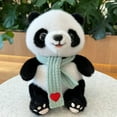 thumbnail image 2 of Cute Panda Stuffed Animal, Realistic Plush Toy with Blue Scarf - For Kids, Boys, Girls, Toddlers, Baby, Birthday Gifts, Home Decor, Bedroom, Playroom, Nursery, Christmas, Xmas, Valentine's Day, Daily, 2 of 7