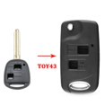 thumbnail image 1 of 2/3 Buttons Modified Flip Remote Key Shell Case Fob For Toyota Corolla Yaris Carina Camry Avensis For Lexus Toy43/toy47/toy48, 1 of 1