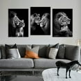 thumbnail image 2 of Modern 3 Piece Wild Animal Lion Canvas Paintings Lion Family Portrait Pictures Wall Decor Artwork Living Room Bedroom Home Office Decorations Unframed, 2 of 6