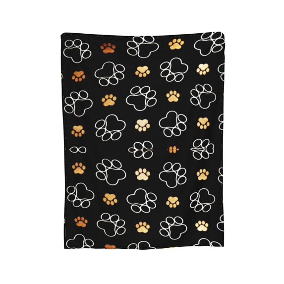 XMXY Fleece Throw Blanket for Couch, Animals Dog Pawprint Tracks Lightweight Plush Fuzzy Cozy Soft Bed Blankets and Throws for Sofa, 60"x50" inches