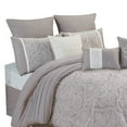 thumbnail image 2 of King Size 10 Piece Fabric Comforter Set with Medallion Prints, White- Saltoro Sherpi, 2 of 5