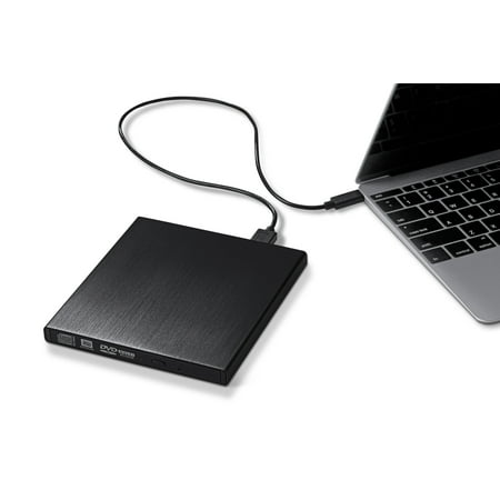Cd Rw Macbook Pro - aPrime USB-C to Mini-B Metallic External CD DVD RW SuperDrive for MacBook 12-inch Retina, MacBook Pro w/Touch Bar 2017-2019, New iMac (Pro) and MacBook Air Late 2018~, Black