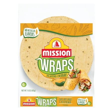 Mission Wraps Jalapeno Cheddar, 6 Count