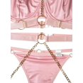 thumbnail image 2 of Sexy Pu Leather Strappy Underwire Garter Belt Lingerie Set, 2 of 5