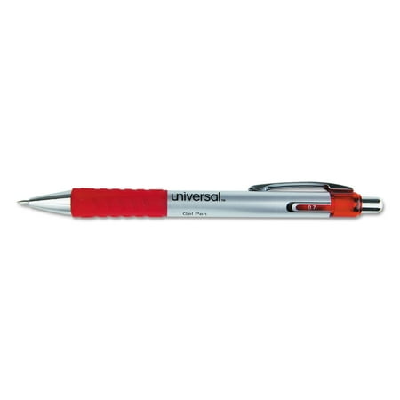 UPC 087547397121 product image for Comfort Grip Gel Pen  Retractable  Medium 0.7 Mm  Red Ink  Silver Barrel  Dozen | upcitemdb.com