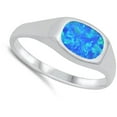 thumbnail image 4 of CHOOSE YOUR COLOR Blue Simulated Opal Promise Ring .925 Sterling Silver Band CZ Female Size 6, 4 of 4